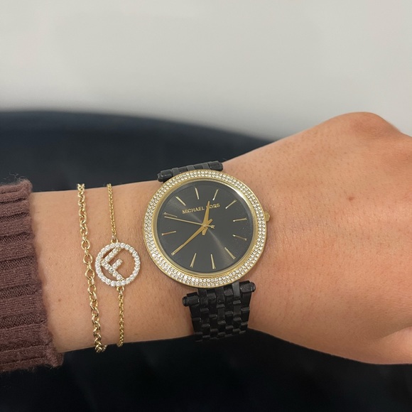 Michael Kors Darci Black Dial Watch with gold crystals - Picture 5 of 8